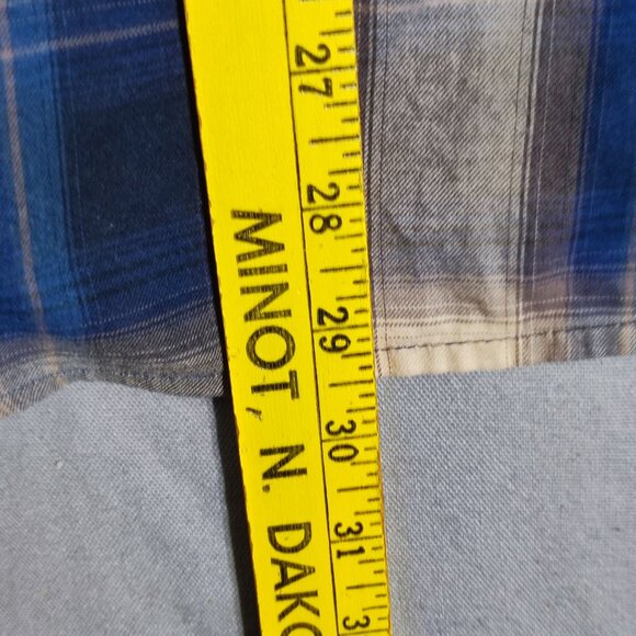 Boston Traders casual button down shirt men's size L brown blue plaid long sleev - Picture 10 of 10